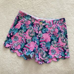 Lilly Pulitzer 5" Buttercup Knit Shorts Oyster Bay Navy Shroom With A View 2